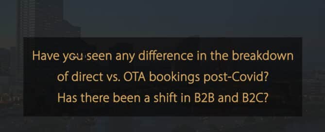 Difference breakdown of direct vs OTA bookings post-Covid