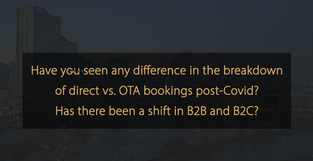 Difference breakdown of direct vs OTA bookings post-Covid