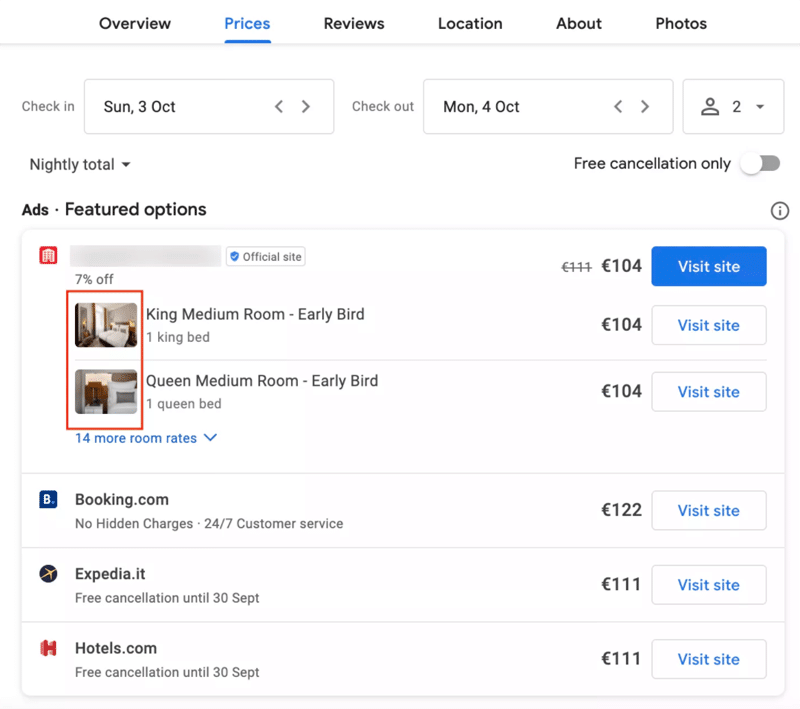 How to Get Started With Google Hotel Ads - example 4