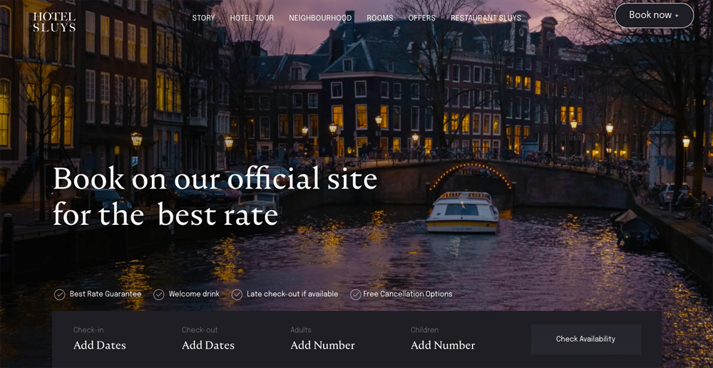 Tendencias de diseño de sitios web de hoteles: tipografía en negrita