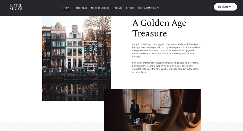 Tendencias de diseño de sitios web de hoteles: espacio negativo