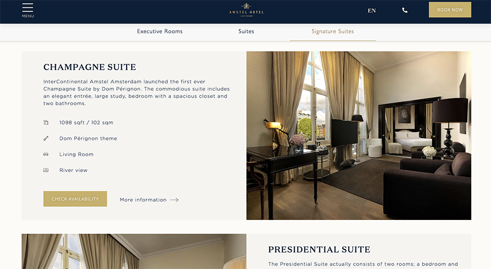 Best Practices & Examples for Hotel Website Design Amstelhotel