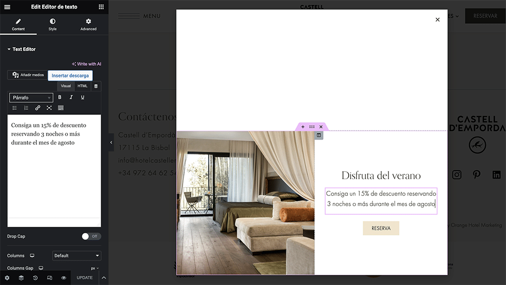 Meilleures pratiques et exemples de fenêtres contextuelles de conception de sites Web d'hôtels