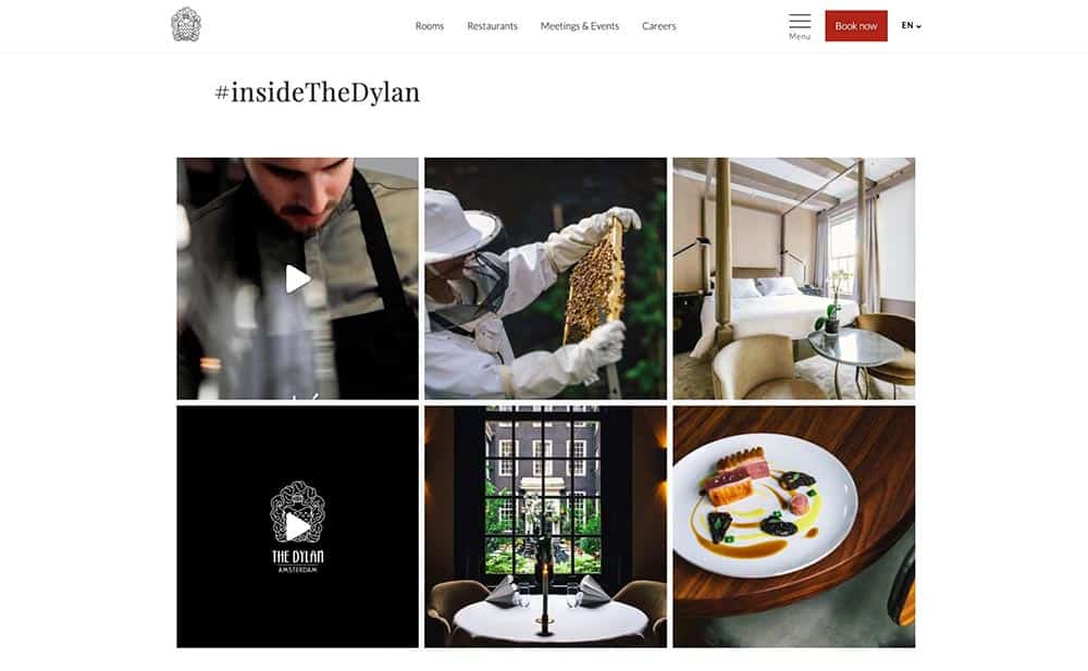 Meilleures pratiques et exemples pour la conception de sites Web d'hôtels The Dylan