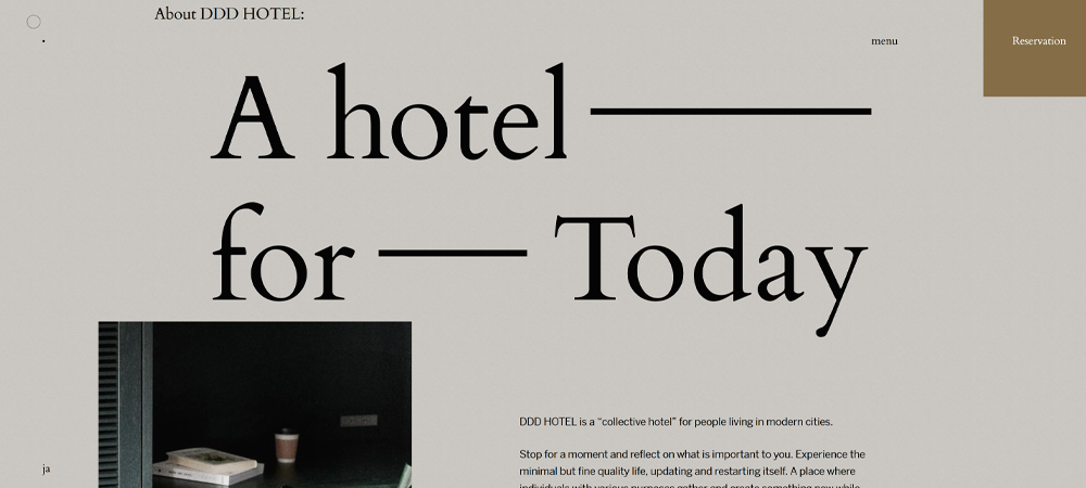 hotel website examples - DDD hotel