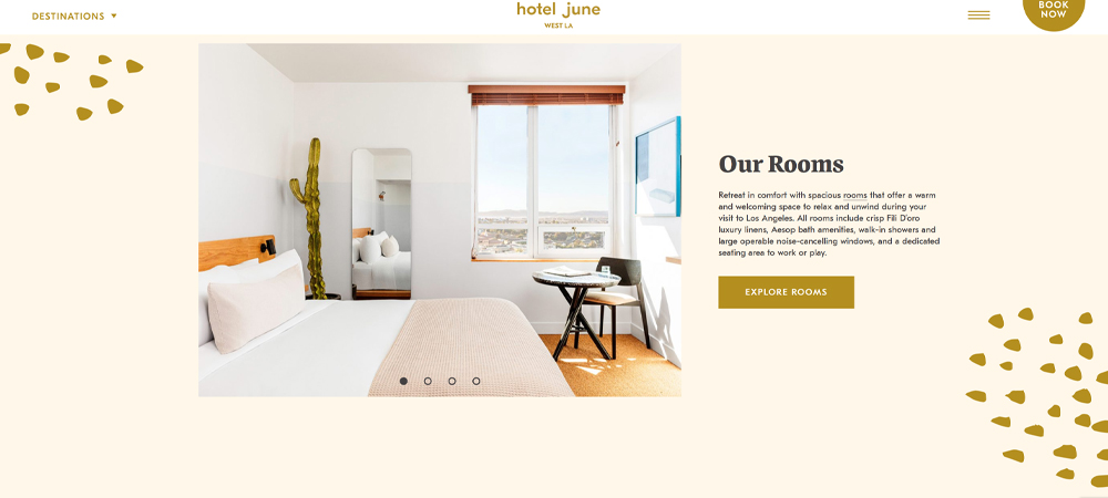 hotel website examples - hotel june