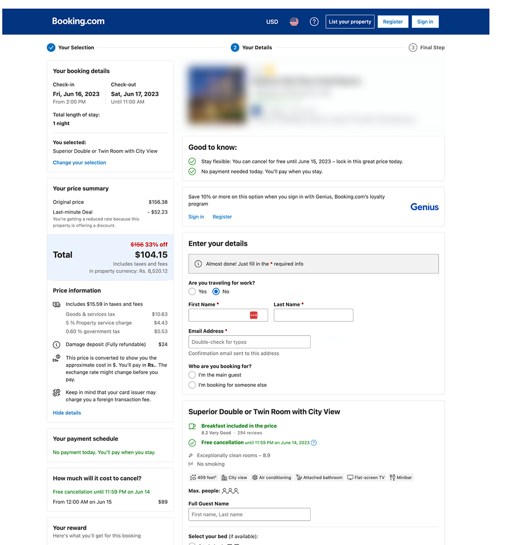 Hotel Rate Parity Issues -booking-redirected-to-major-OTA-