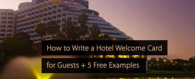 Tarjeta de bienvenida del hotel