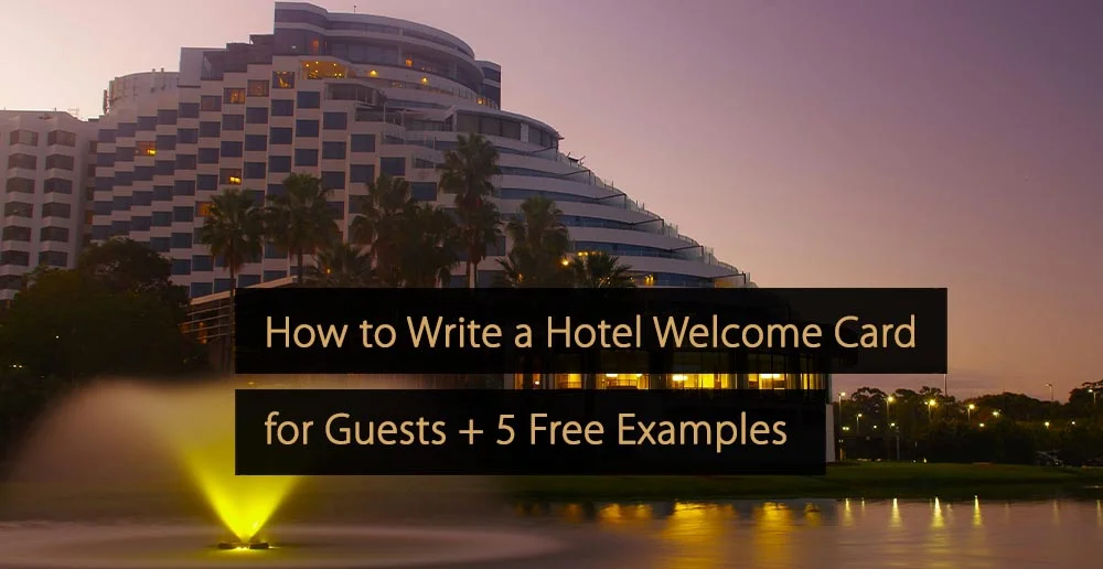 Carta di benvenuto dell'hotel