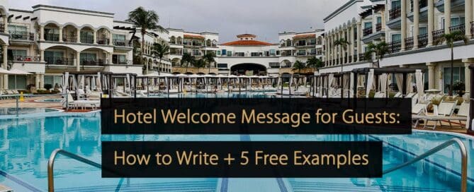 Messaggio di benvenuto dell'hotel