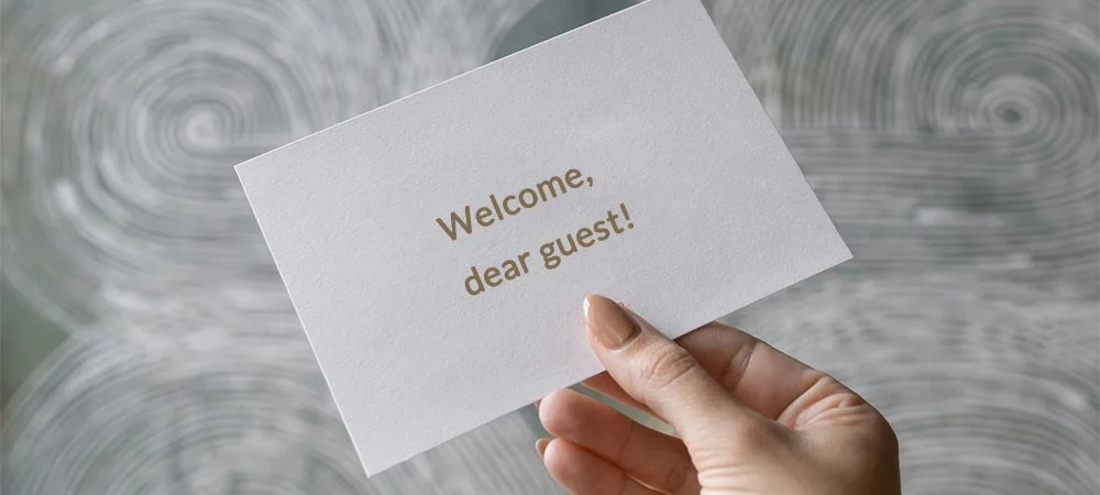 Hotel Welcome Message example