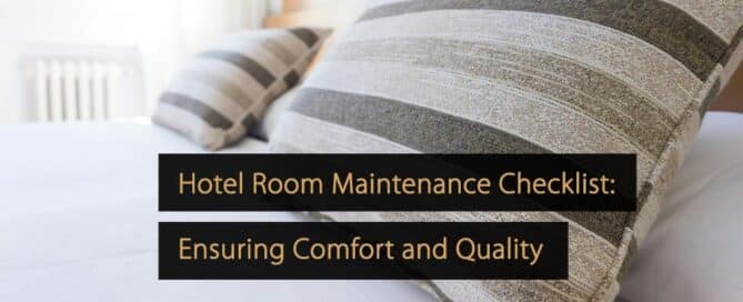 Lista de verificação de manutenção do quarto de hotel