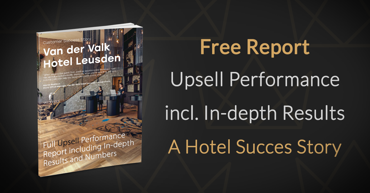 Relatório de desempenho de upsell de hotéis gratuitos, incluindo resultados detalhados